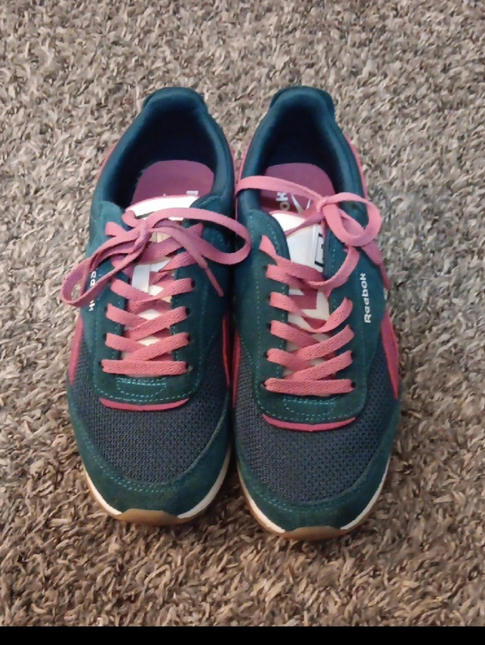 Reebok Classic Teal and Pink Lace-Up Sneakers